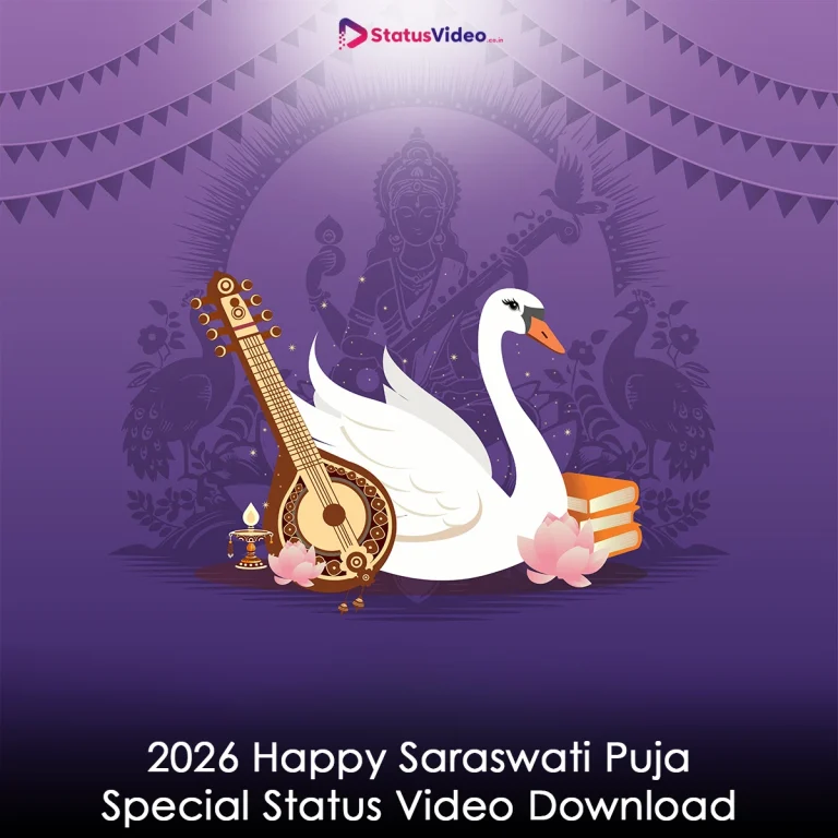 2026 Happy Saraswati Puja Special Status Video Download